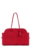 Jacquemus Medium Le Turismo Raffia Shoulder Bag In Red