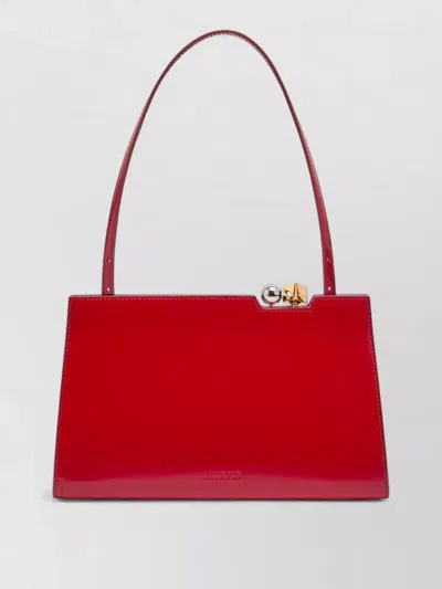 Jacquemus Shoulder Bag Spazzolato Leather Strap Handle In Red