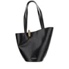 Jacquemus The Medium Bambola Asymmetric Leather Bucket Bag In Black