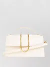 Jacquemus Structured Rectangular Handbag With Off-white Ostrich Effect In White