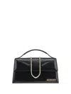 Jacquemus Le Grand Bambino Glossed Leather Top Handle Bag In Black