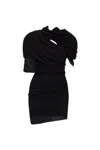 Jacquemus The Castagna Draped Mini Dress In Black