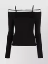 Jacquemus 'sierra' Black Long-sleeve Top With Logo Detail