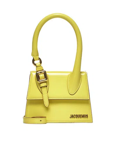 Jacquemus Le Chiquito Moyen Boucle Signature Buckled Handbag In Yellow