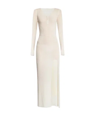 Jacquemus Side Slit Maxi Dress In White