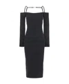 Jacquemus La Robe Sierra Ribbed Midi Dress In Black