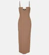 Jacquemus Sierra Ribbed-knit Midi Dress In Brown
