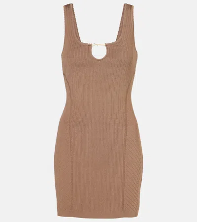Jacquemus Sierra Ribbed-knit Minidress In Black