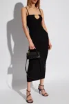 Jacquemus Embellished Ribbed-knit Midi Dress In Black