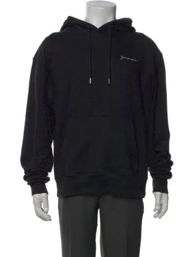 Pre-owned Jacquemus Signature Logo Crew Neck Hoodie In Black