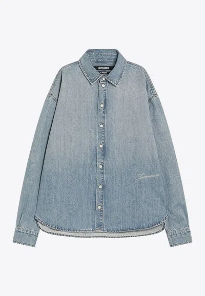 JACQUEMUS SIGNATURE LOGO DENIM SHIRT