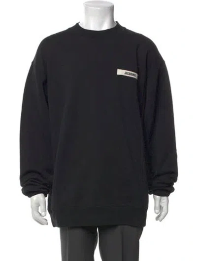 Pre-owned Jacquemus Signature Logo Graphic Print Sweatshirt In Black