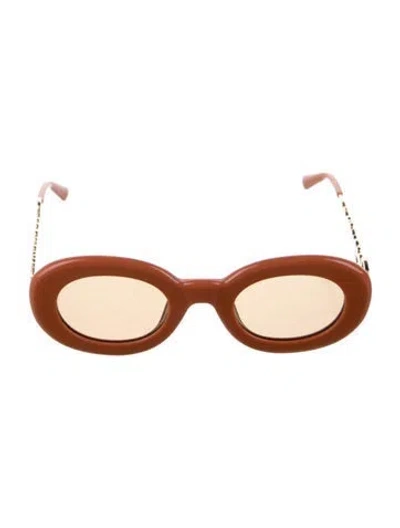 Pre-owned Jacquemus Signature Logo Round Sunglasses In Orange