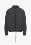 Jacquemus Hooded Jacket Elastic Cuffs Drawstring Hem In Gray