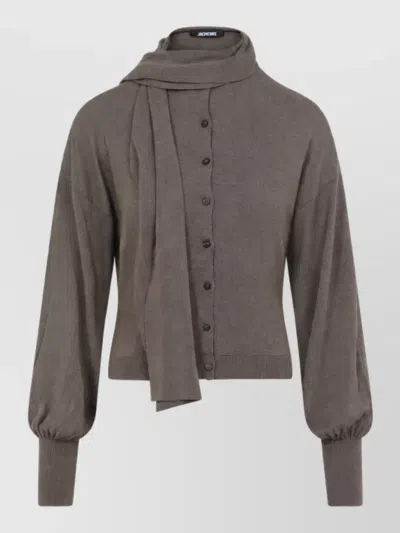 Jacquemus Silk Fine-knit Relaxed-fit Cardigan In Neutral