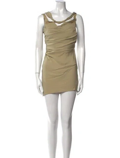 Pre-owned Jacquemus Silk Mini Dress In Green
