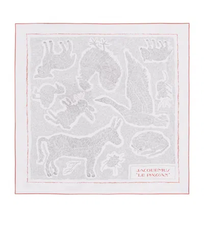 Jacquemus Silk Printed Paysan Scarf In White