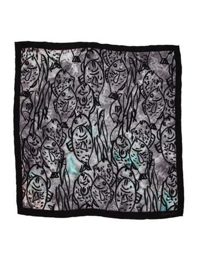Pre-owned Jacquemus Silk Printed Scarf In Black