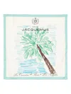 Jacquemus Le Bandana Palmier Square Silk Scarf In White