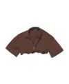 Jacquemus Silma Rolled-hem Cropped Top In Brown