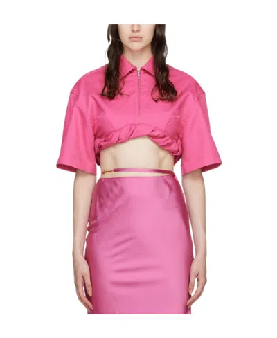 Jacquemus Silpa Cropped Shirt In Pink