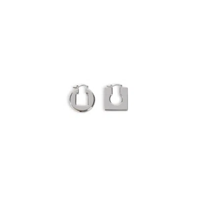 Jacquemus Silver Rond Carre Earrings In Metallic