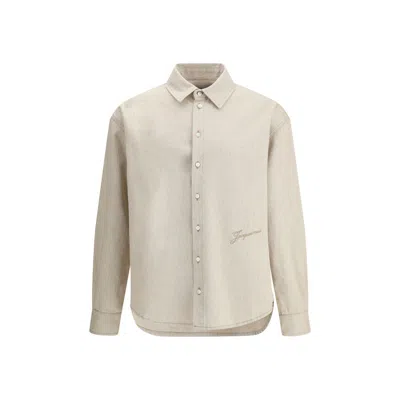 Jacquemus Simon Denim Shirt Long Sleeves In Neutral