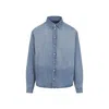 Jacquemus La Chemise De-nimes Simon With Embroidered Logo Clothing In Blue