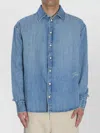 Jacquemus Simon Denim Shirt Featuring Back Yoke In Blue