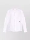 Jacquemus Men Shirt With Embroidered Logo And Herringbone Pattern In Pink