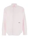 Jacquemus Simon Pink Shirt With Logo Lettering On The Front In Cotton Man In Pink