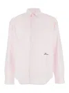 Jacquemus Simon Pink Shirt With Logo Lettering On The Front In Cotton Man In Pink
