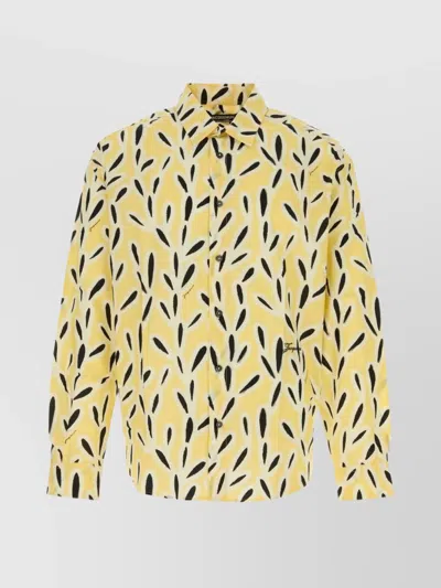 Jacquemus Simon Printed Long Sleeve Shirt In Printyellowblack
