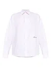 Jacquemus Men Shirt With Embroidered Logo And Herringbone Pattern In Pink