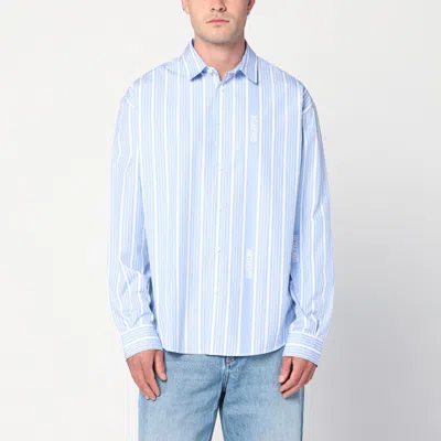 Jacquemus Simon Striped Cotton Shirt In Blue