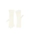 Jacquemus Ribbed Wool Gloves With Grosgrain Logo Detail In Neutral