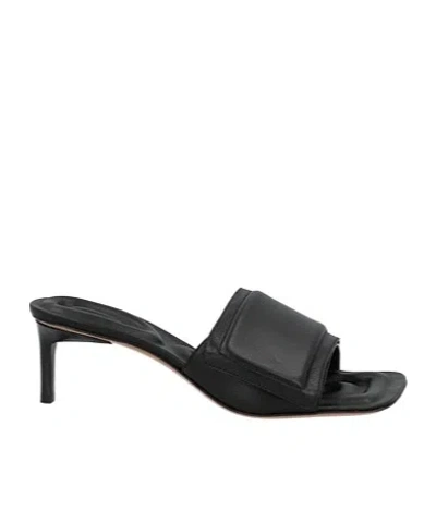 Jacquemus Simple Leather Slippers In Black