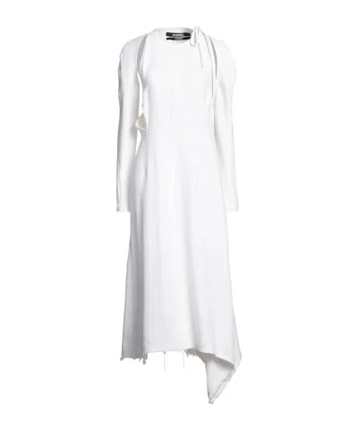 Jacquemus Simple Waist-cinched Dress In White