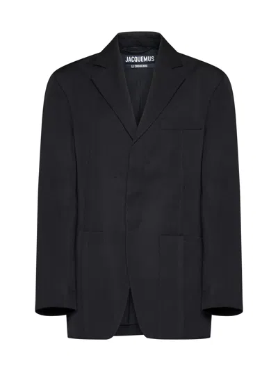 Jacquemus La Veste Dhomme Virgin Wool Blazer In Black