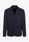 Jacquemus Single-breasted Blazer In Navy
