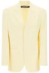 Jacquemus Oversized Canvas Suit Jacket In Yellow