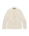 Jacquemus Single-breasted Silk-blend Blazer In White