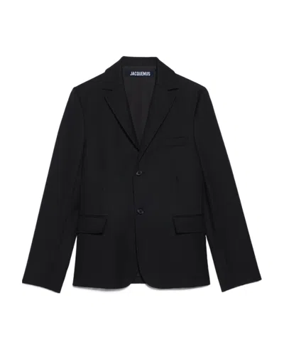 Jacquemus Single-breasted Virgin-wool Blazer In Black