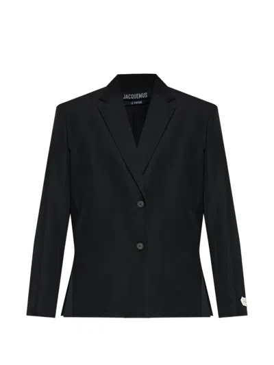 Jacquemus Single-breasted Wool Blazer In Black