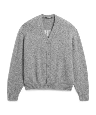 Jacquemus Single-breasted Wool Cardigan In Gray