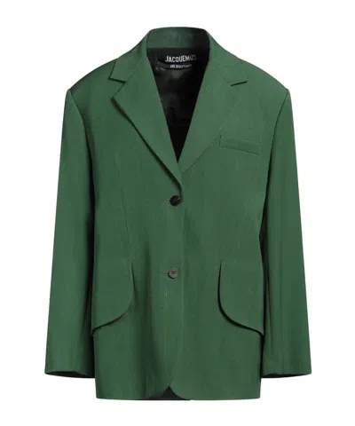 Jacquemus Single-breasted Blazer In Green