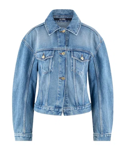 Jacquemus Single-breasted Denim Jacket In Blue
