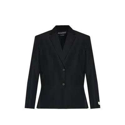 Jacquemus Single-breasted Wool Blazer In Black