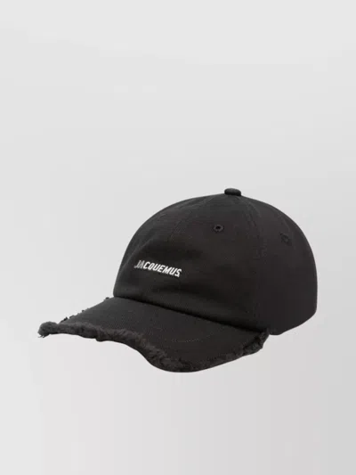 Jacquemus Six-panel Frayed Brim Eyelet Cap