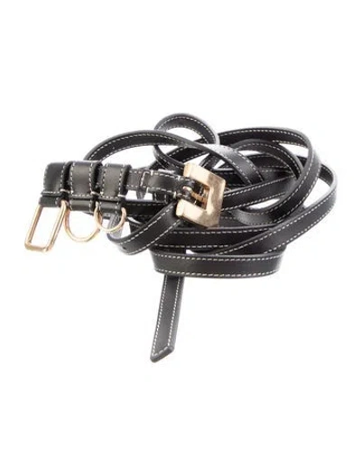Pre-owned Jacquemus Skinny Leather Belt In Black